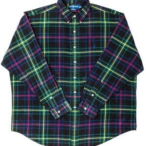Ralph Lauren Blake Blackwatch Plaid Button-Down Shirt – Men’s XL – 100% Cotton